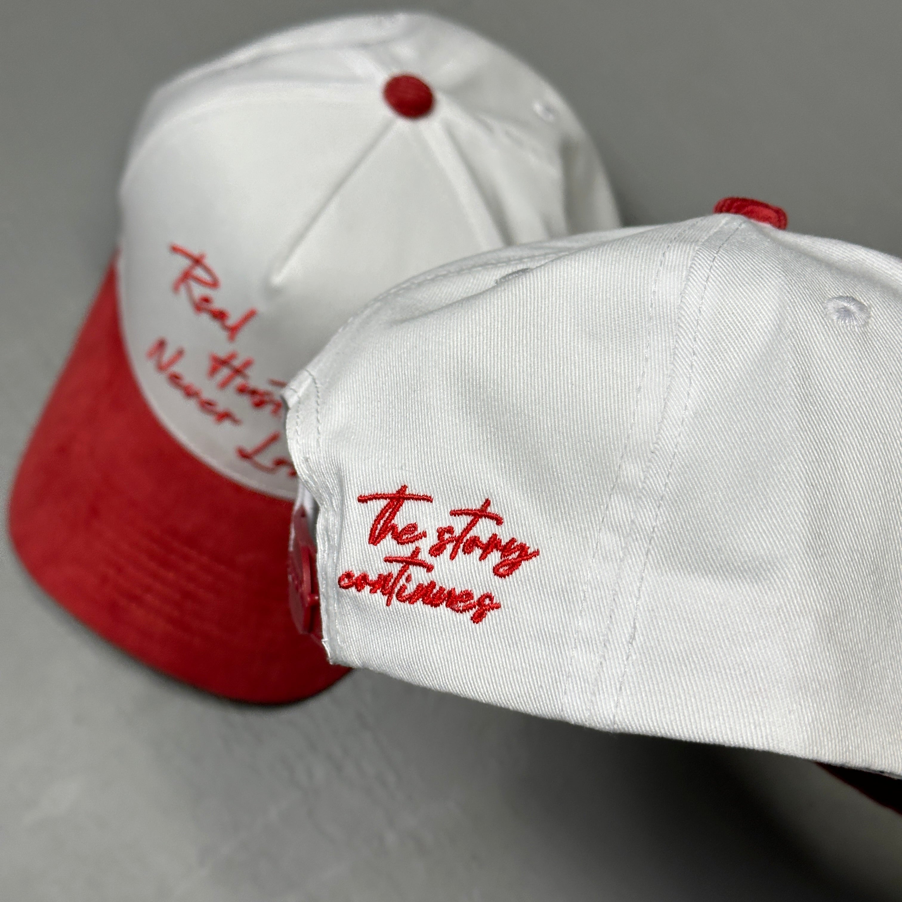 Real Hustlers Never Lose Corduroy Hat - Red/white