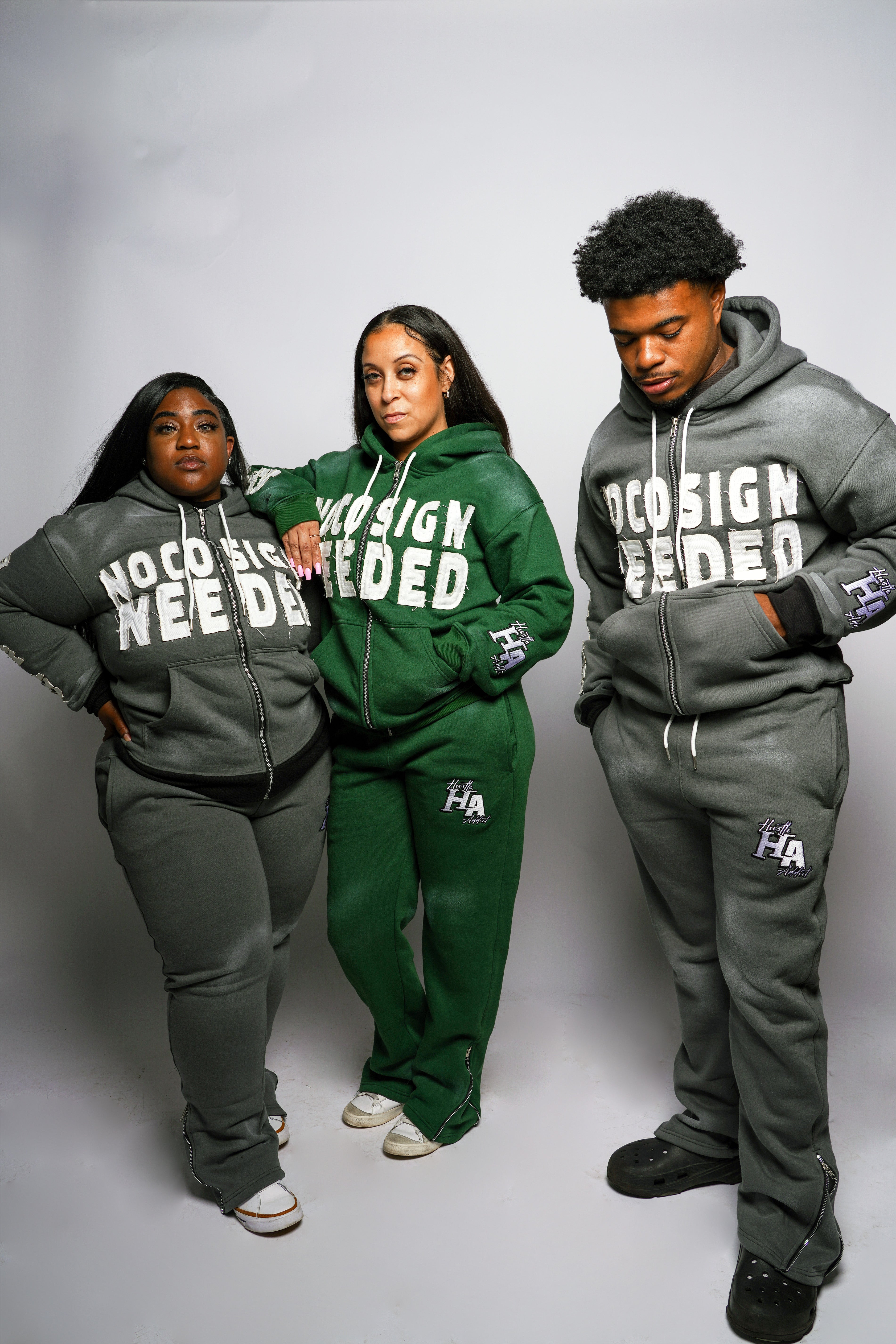 No Co-Sign Needed Hooded Zip Up - Ash Grey