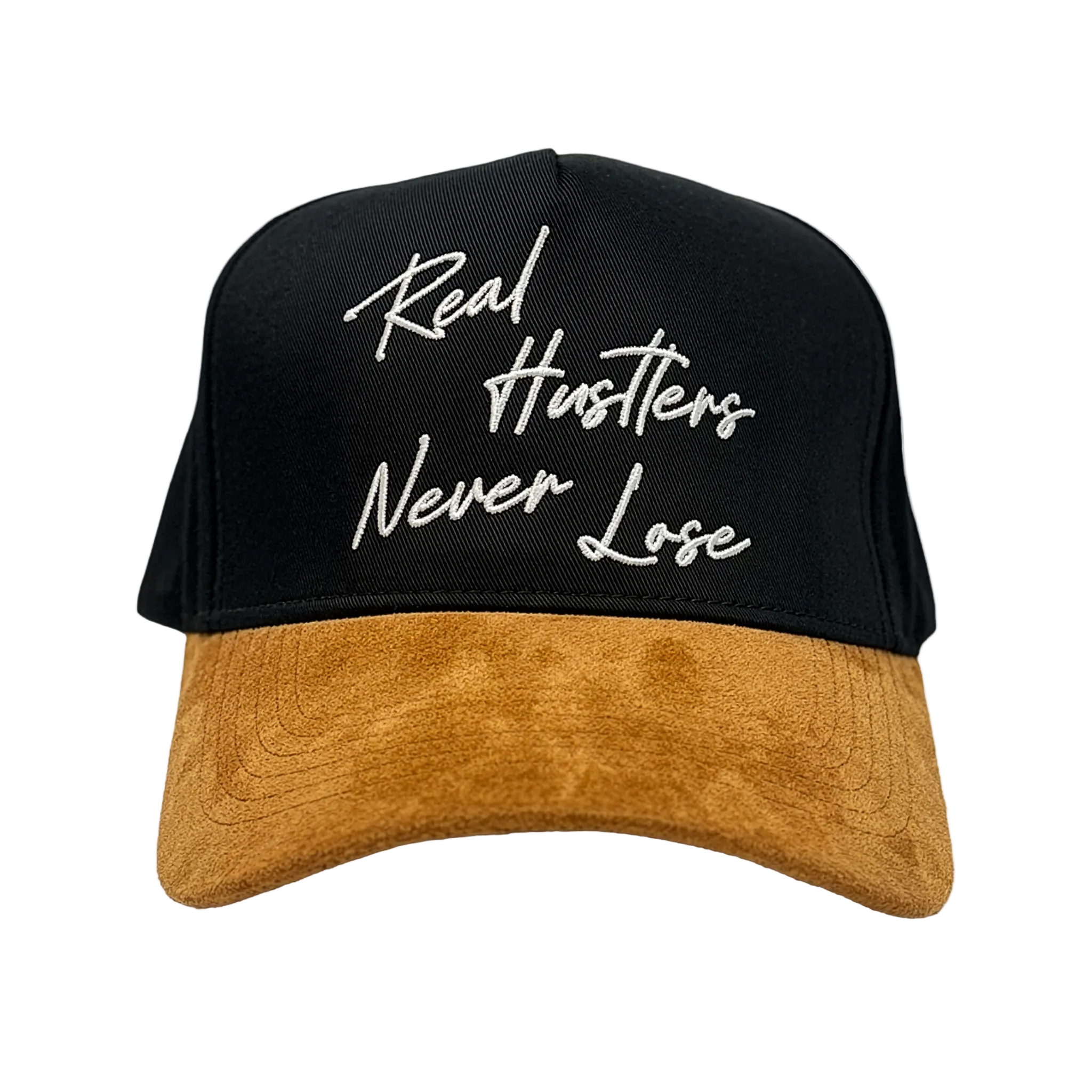 Real Hustlers Never Lose Glow Snapback - Black/Suede
