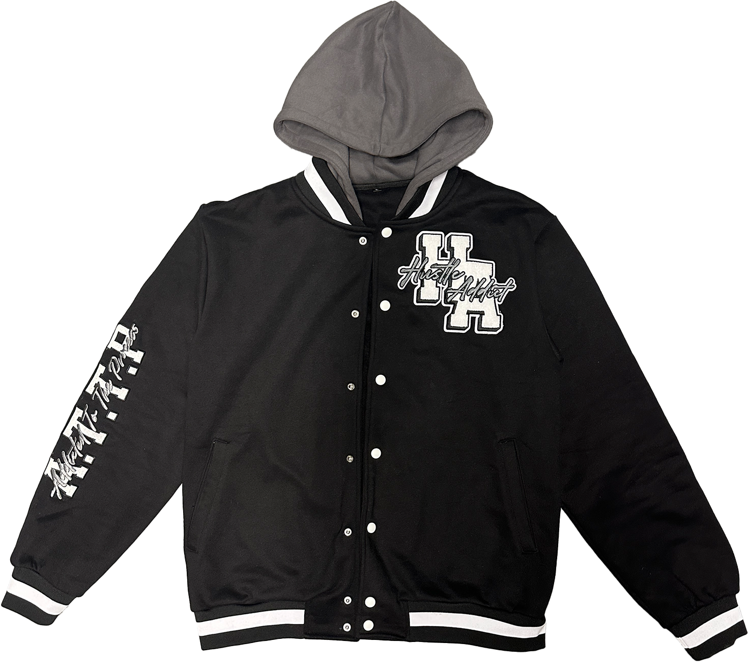 Real Hustlers Never Lose Bomber Jacket - Black