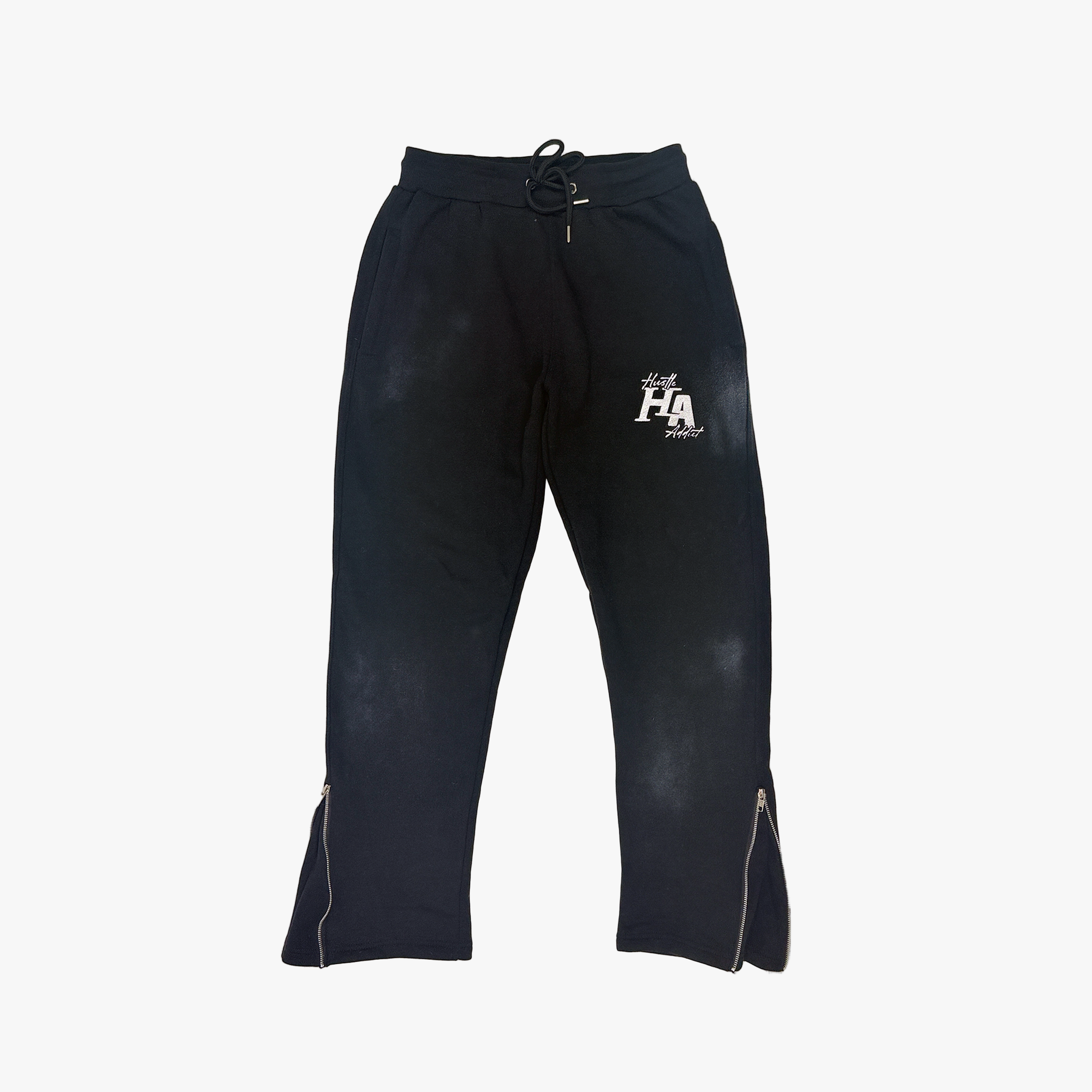 Black Flare Zip Up Sweatpants
