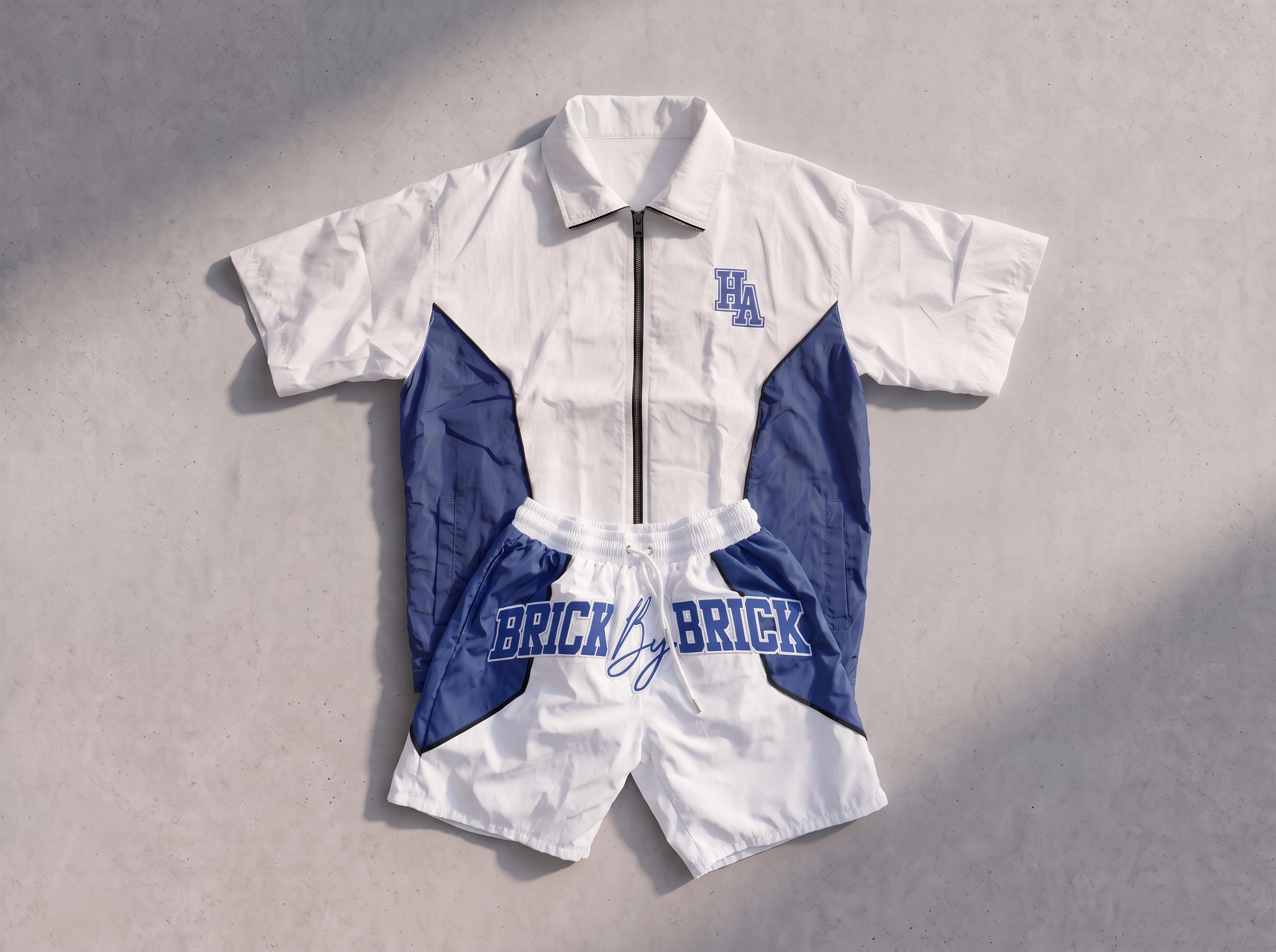 Royal/White Windbreaker Zip-Up