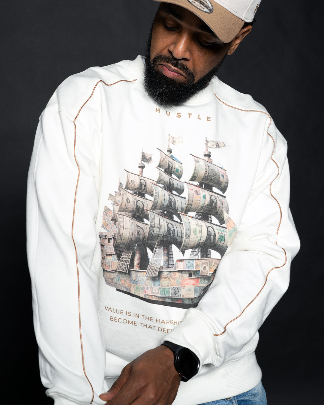 Currency Over Hardships Sweatshirt - Cream