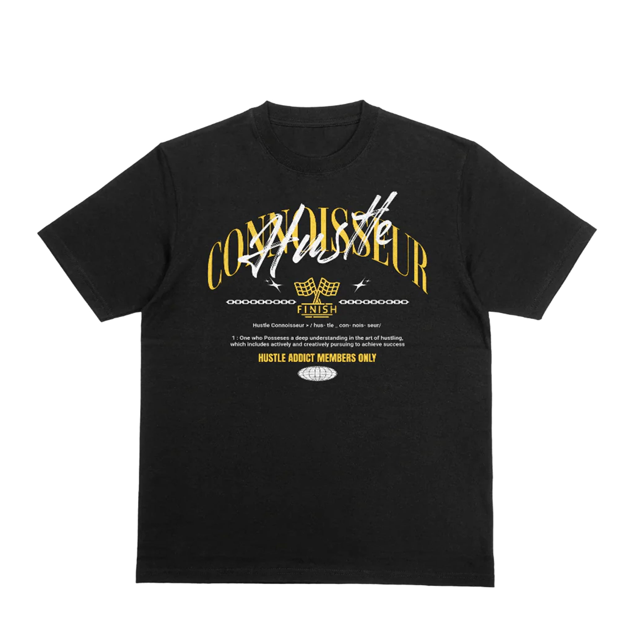 Hustle Connoisseur Luxe Tee - Black Yellow Gold