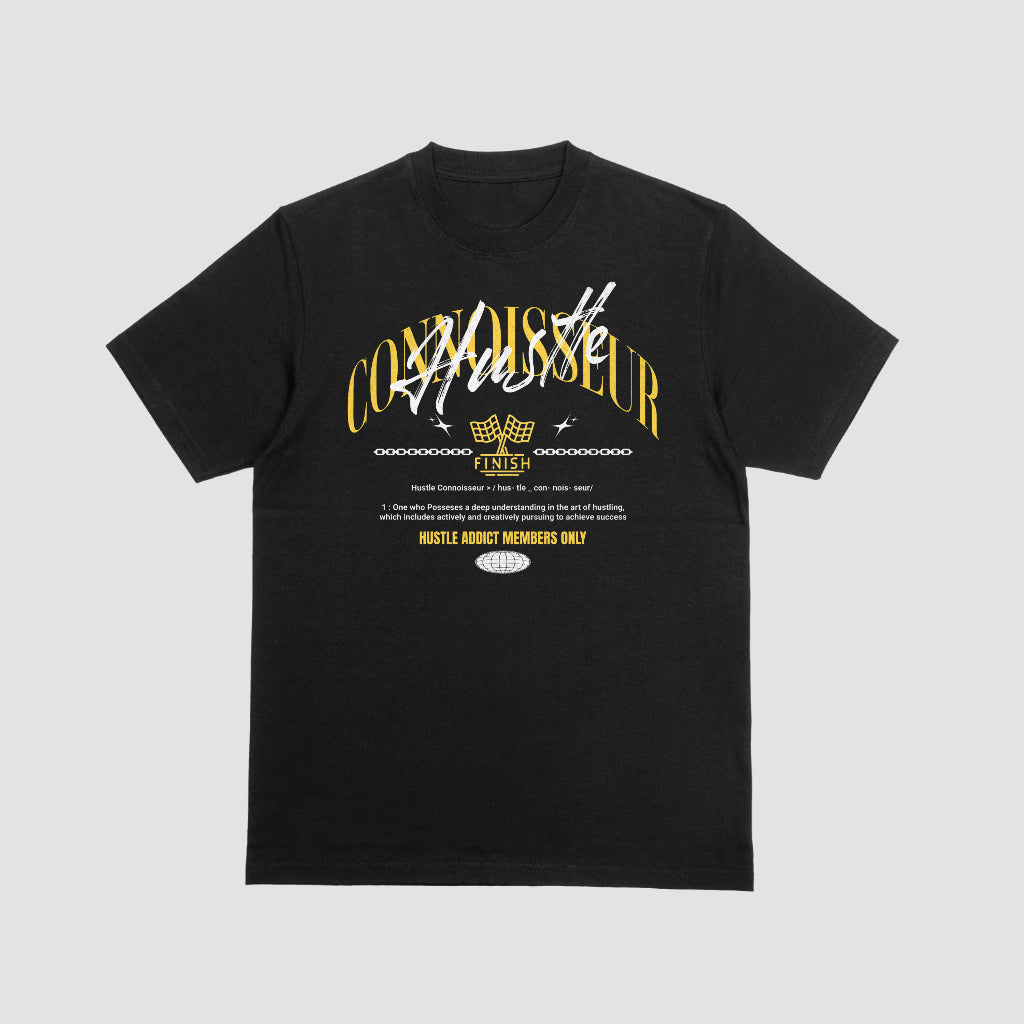Hustle Connoisseur Luxe Tee - Black Yellow Gold