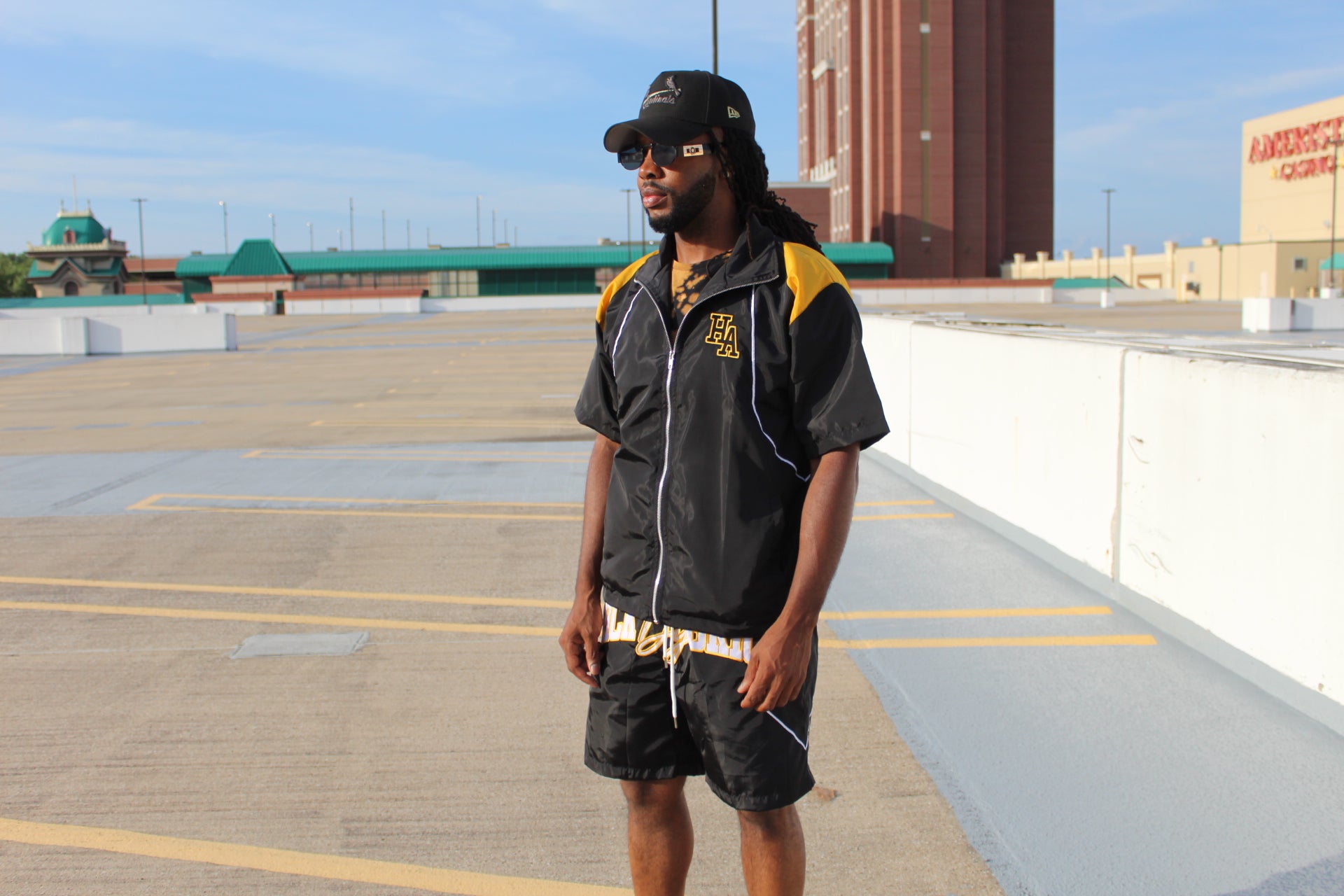 Black/Gold Windbreaker Zip-Up