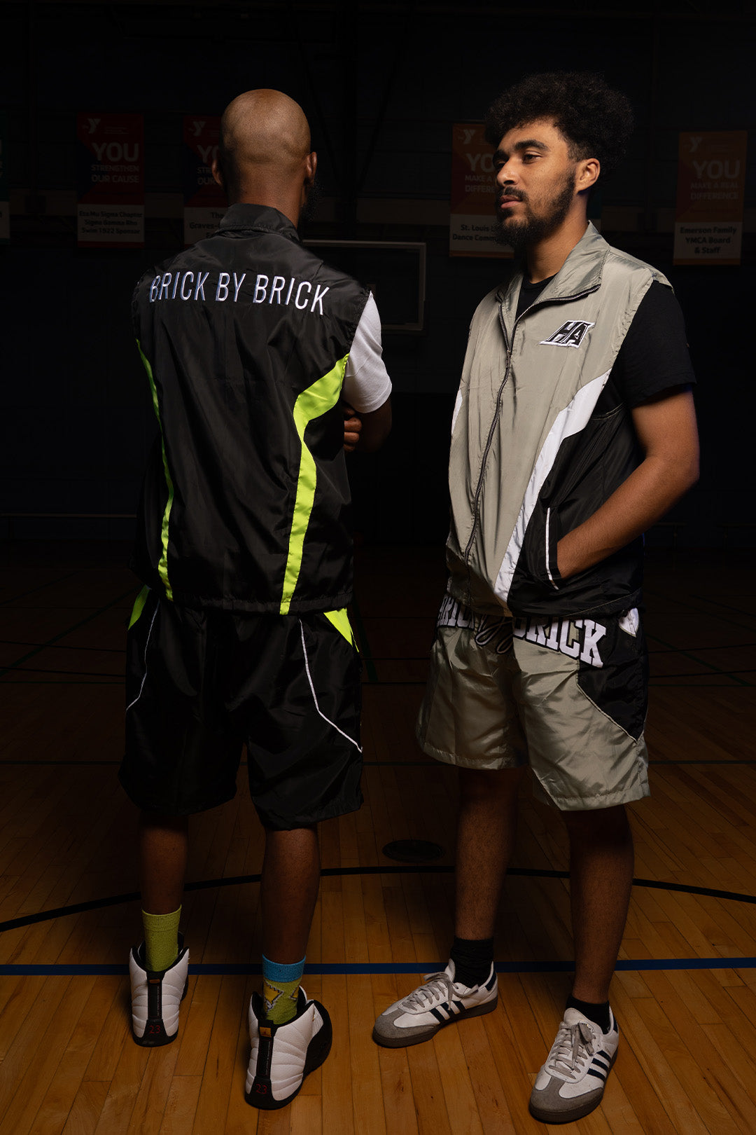 Light Olive/Black/White Shorts