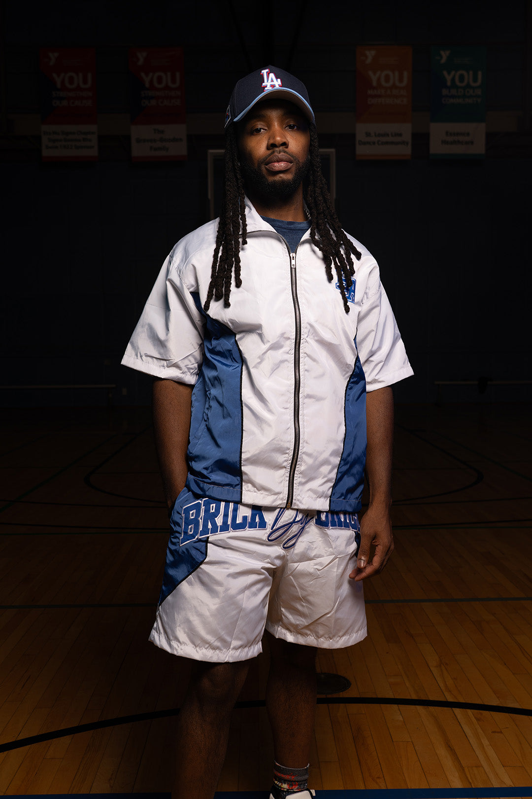Royal/White Windbreaker Zip-Up