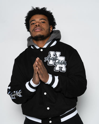 Real Hustlers Never Lose Bomber Jacket - Black