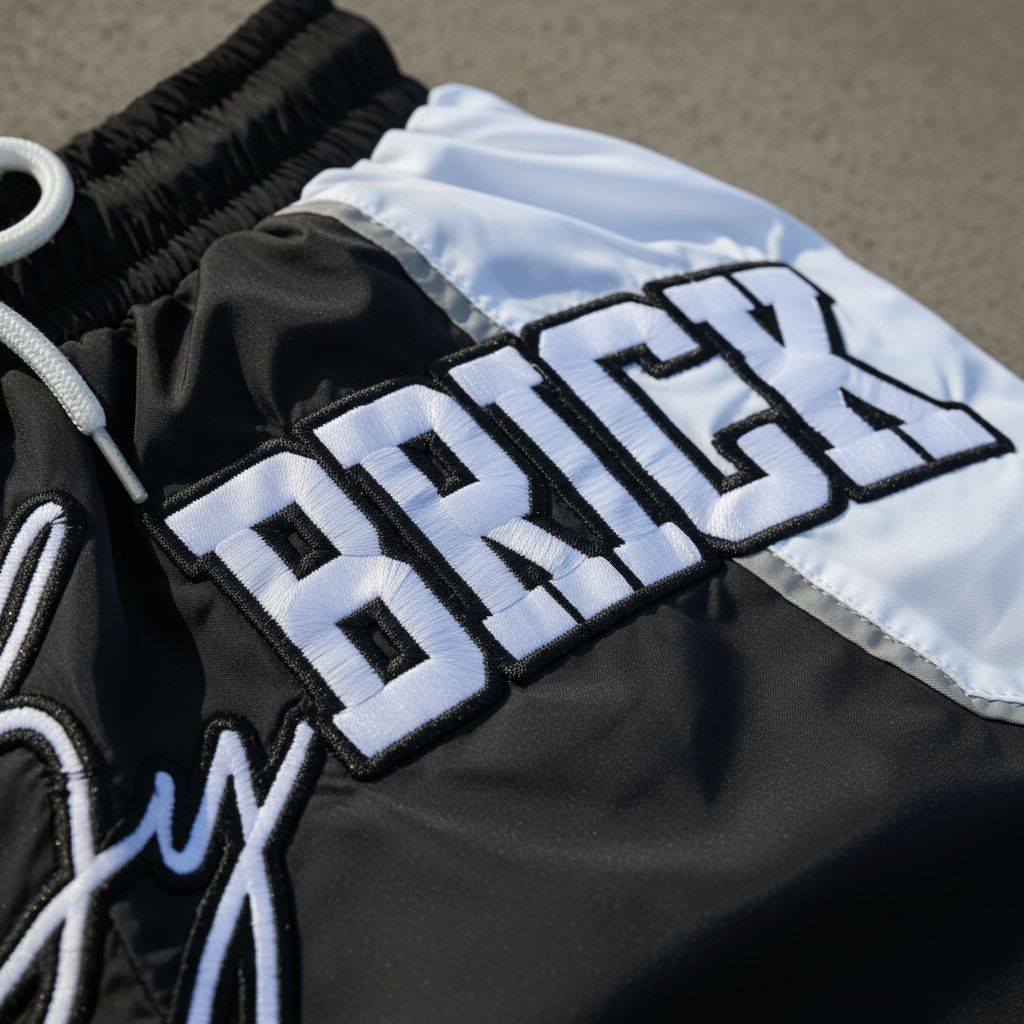 Brick by Brick Shorts - Embroidery Detail