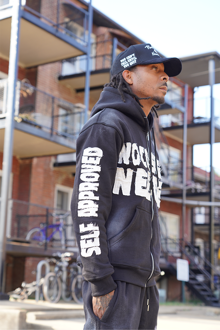 Black Oversized Full Zip Hoodie