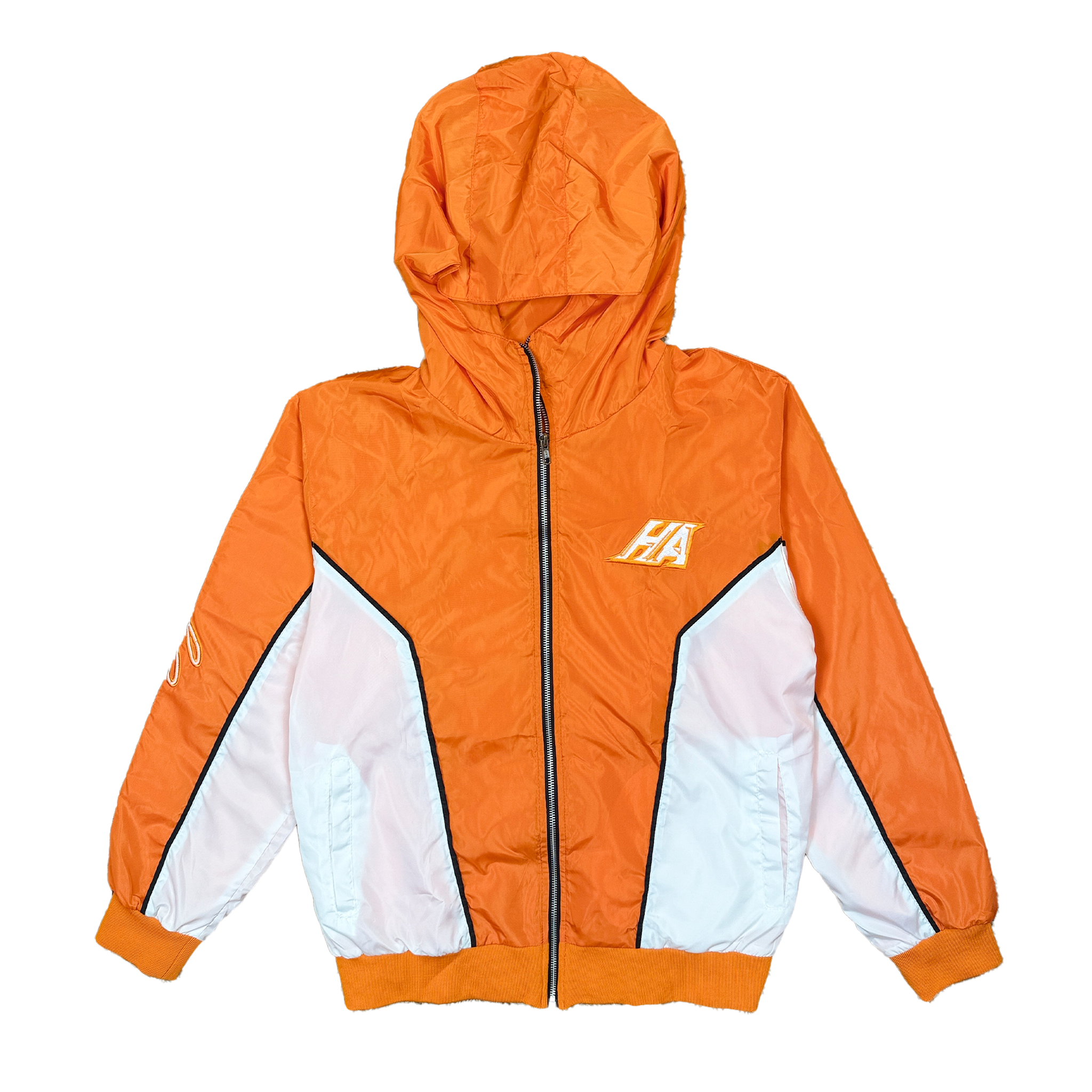 Brick By Brick Windbreaker - Orange/White