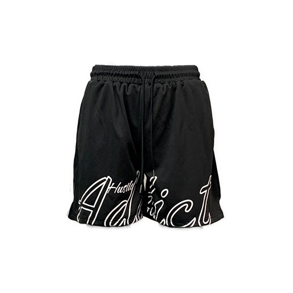 Hustle Addict Bold Shorts - Black/White