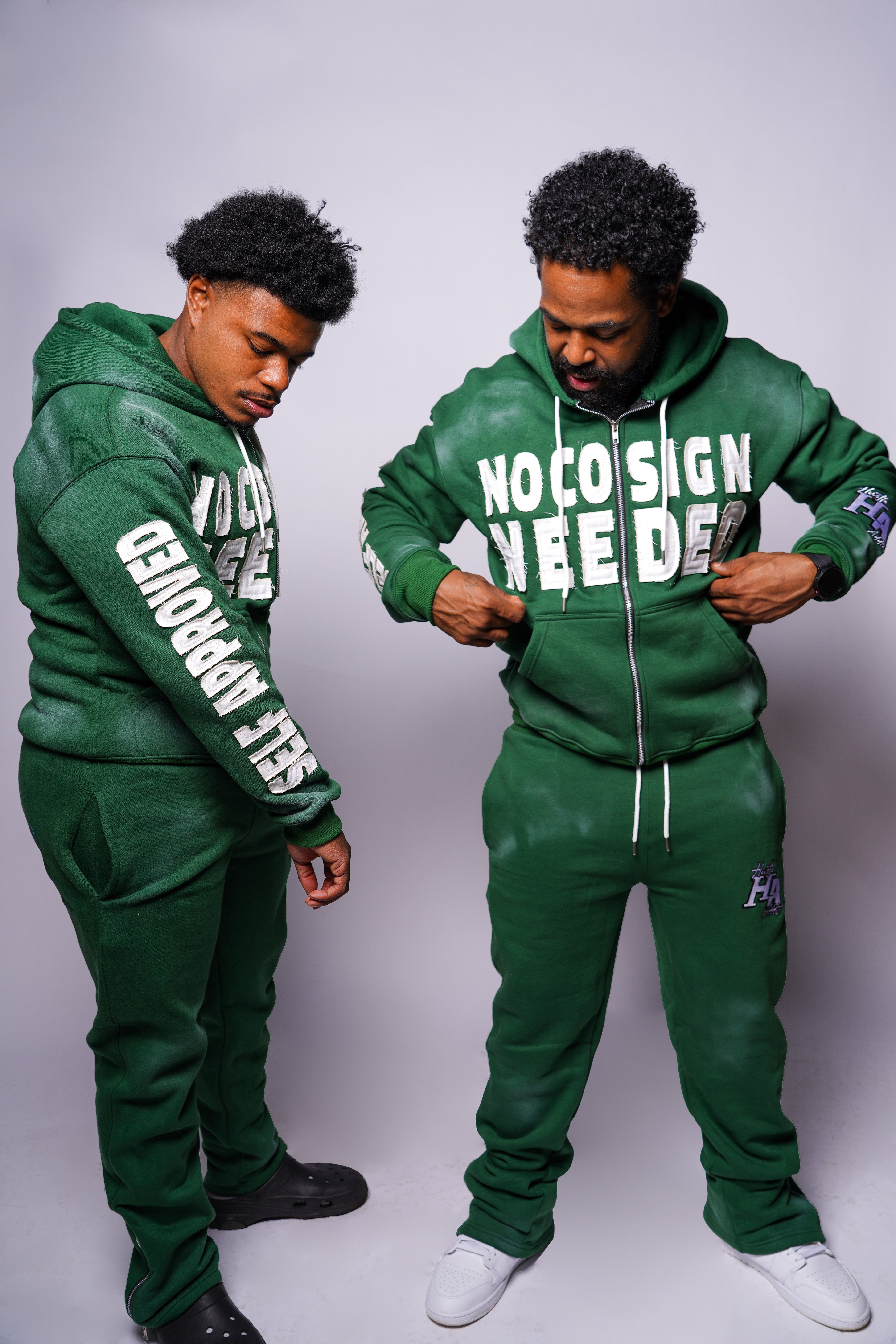 Pine Green Flare Zip Sweatpants